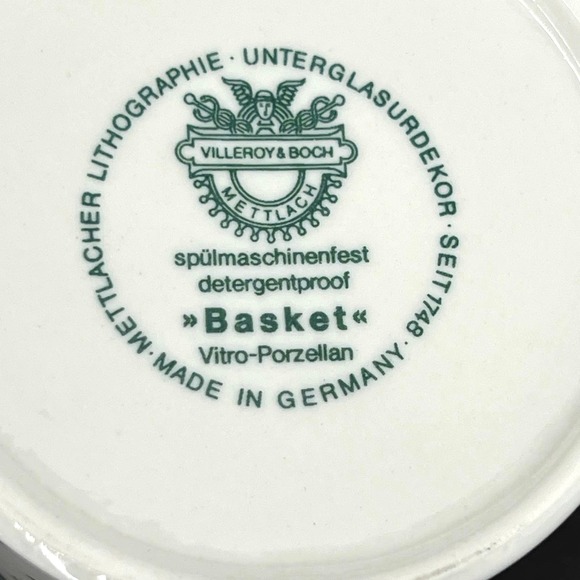 Villeroy & Boch Basket Creamer Green Lattice Yellow Rim. - Picture 6 of 7